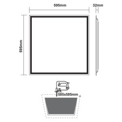 Φωτιστικό Οροφής Slim Panel Λευκό Τετράγωνο 60x60 LED SMD 48W 120° OTIS Aca Ψυχρό Λευκό 6500K
