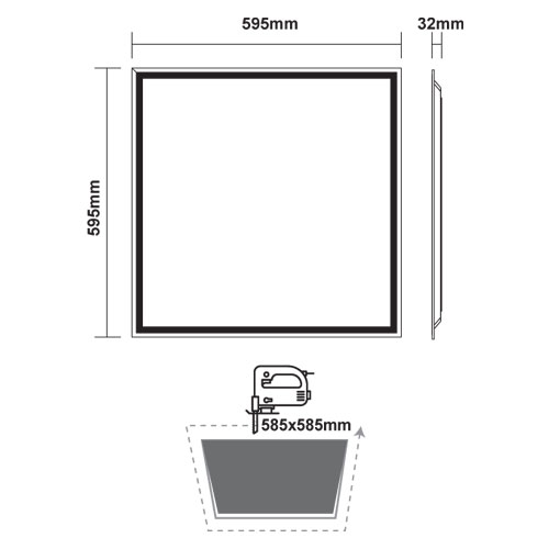Φωτιστικό Οροφής Slim Panel Λευκό Τετράγωνο 60x60 LED SMD 48W 120° OTIS Aca Ουδέτερο Λευκό 4000K