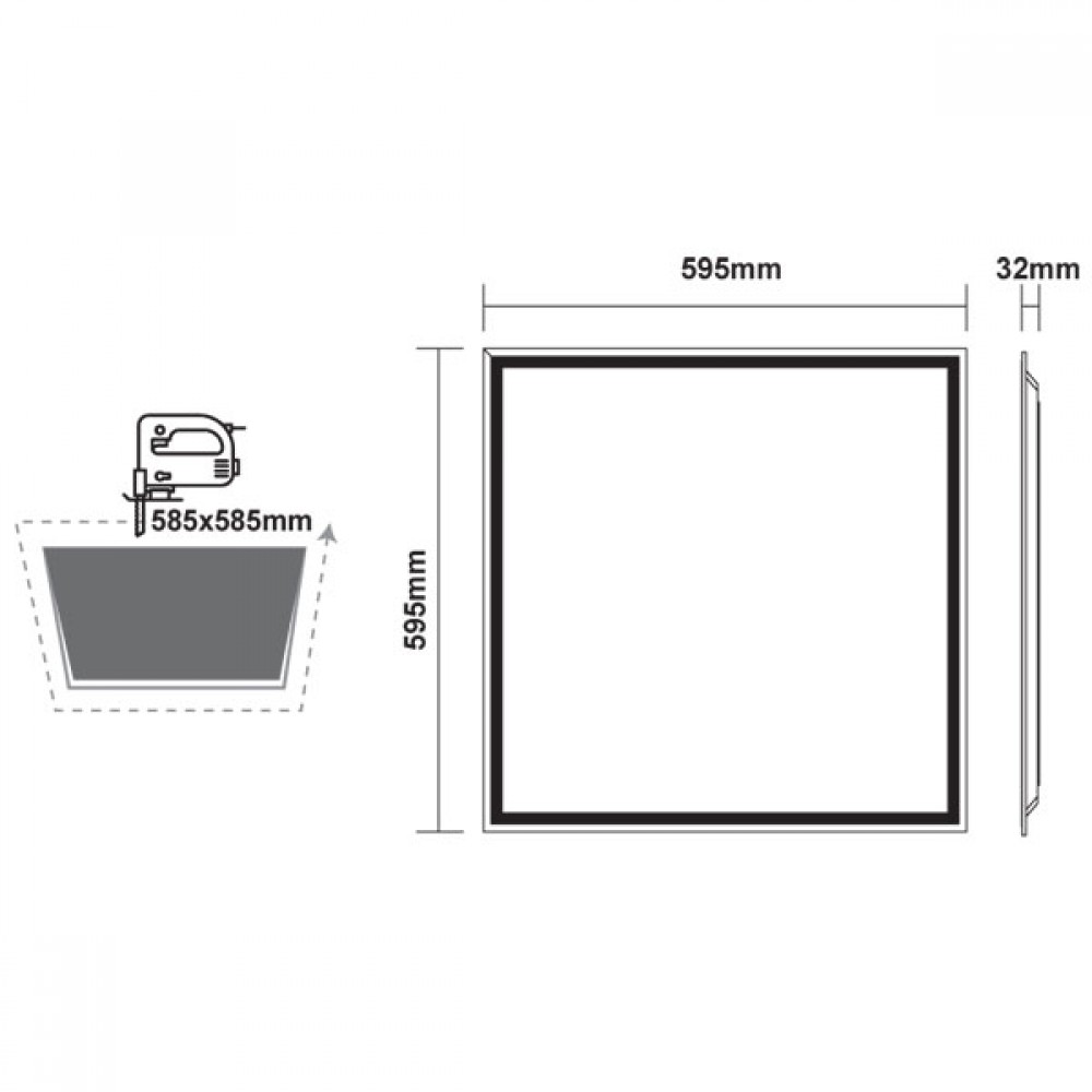 Φωτιστικό Οροφής Slim Panel Λευκό Τετράγωνο 60x60 LED SMD 40W 120° PILO Aca