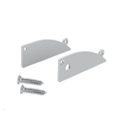 Μεταλλικές Ασημένιες Τάπες Με Και Χωρίς Τρύπα EP173 Για Προφίλ Αλουμινίου - 2τμχ - ACA