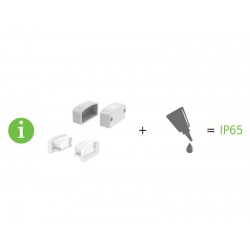 Σετ Τάπες Σιλικόνης & Πλαστικές Με Και Χωρίς Τρύπα EP146 Για Προφίλ Αλουμινίου - 4τμχ - ACA