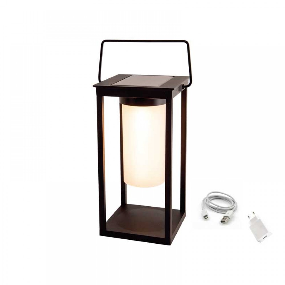 LED Επιτραπέζιο Φωτιστικό Ηλιακό Σκούρο Γκρι 3W IP54 QUAD - Aca