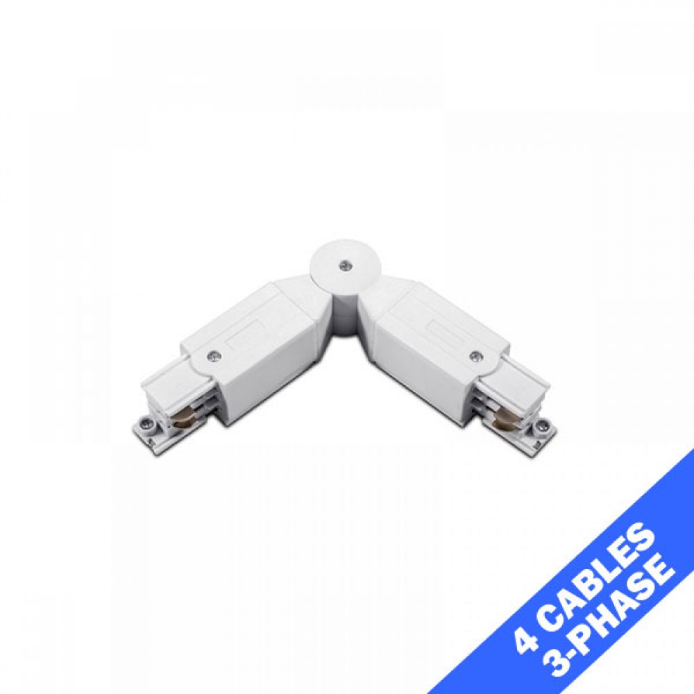 Σύνδεσμος Μεταβλητή Γωνία Για Τριφασική Ράγα Οροφής 4 Καλωδίων Σε Λευκό Μαύρο ή Γκρι ACA - Χρώμα Συνδέσμου: Λευκό - Μαύρο - ΓκριΓια τύπο Ράγας: Τριφασικό