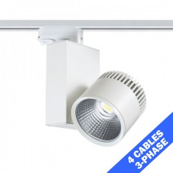 LED COB Φωτιστικό Ράγας Τριφασική 4 Καλωδίων Θερμό Λευκό 45W 36° 230V Σε Λευκό BIENAL ACA