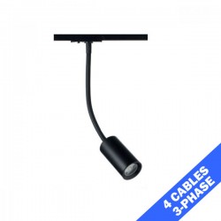 Μαύρο Σποτ Ράγας LED 10W 4 Καλωδίων Σε Θερμό Λευκό Φώς (3000Κ) OLIV ACA