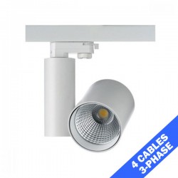 Λευκό Σποτ Ράγας LED 30W 4 Καλωδίων Σε Θερμό Λευκό Φώς (3000Κ) RONDE ACA