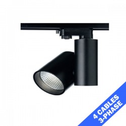 Μαύρο Σποτ Ράγας LED 30W 4 Καλωδίων Σε Ενδιάμεσο Λευκό Φώς (4000Κ) RONDE ACA