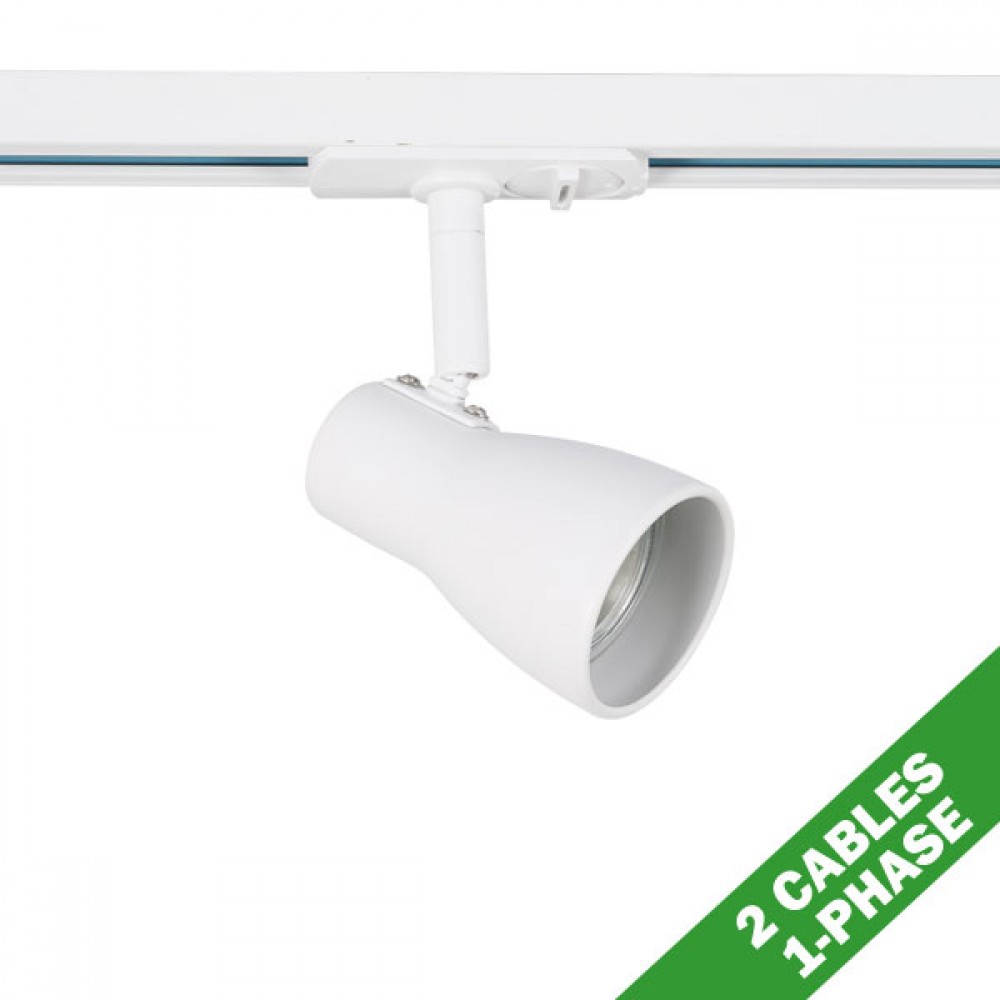 Φωτιστικό Σποτ Ράγας Μονοφασικό 2 Καλωδίων Σε Λευκό Χρώμα 1x GU10 - ACA