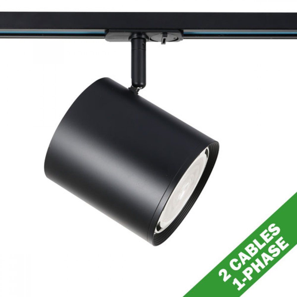 Φωτιστικό Σποτ Ράγας Μονοφασικό 2 Καλωδίων Σε Μαύρο Χρώμα 1x AR111-GU10 - ACA
