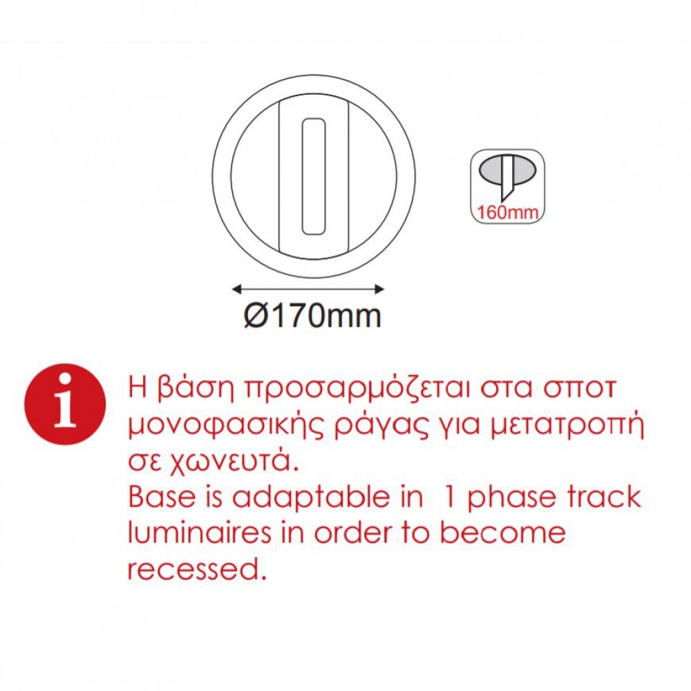 ΧΩΝΕΥΤΗ ΒΑΣΗ ΓΙΑ ΜΟΝΟΦΑΣΙΚΑ ΣΠΟΤ ΡΑΓΑΣ ΛΕΥΚΟ - ACA