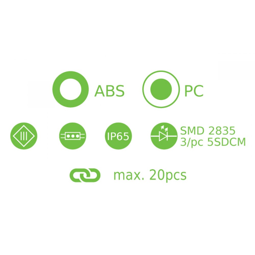 LED Modules 12V 1.2W 190LM 4000K 170° IP65 - ACA