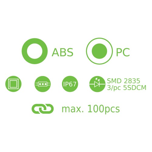 LED Modules 230V 2.5W 200LM 6500K 155° IP67 - ACA