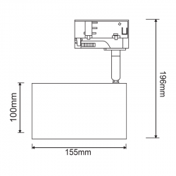 Φωτιστικό Σποτ Ράγας Τριφασικό 4 Καλωδίων 1xE27 PAR30 Μαύρο No68 - ACA
