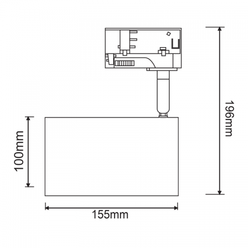Φωτιστικό Σποτ Ράγας Τριφασικό 4 Καλωδίων 1xE27 PAR30 Λευκό No68 - ACA