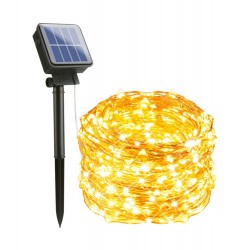 Fairy Lights Σειρά 200 Solar LED Λαμπάκια , Ασημί Καλώδιο Χαλκού, Θερμό Λευκό Με Φωτοβολταϊκό Πάνελ Ip44 20m - ACA Christmas