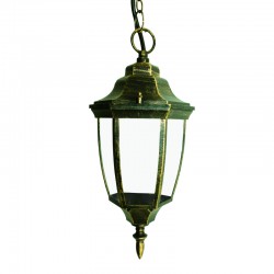 Φανάρι Κρεμαστό Αλουμινίου Σε Xρυσό-Mαύρο Χρώμα Εξάγωνο IP45 1x E27 ACA