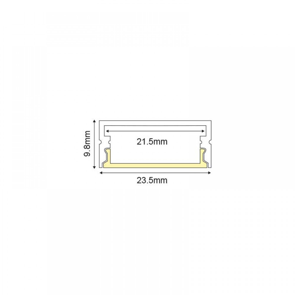 2 Μέτρα Προφίλ Αλουμινίου Με Οπάλ Κάλυμμα NORM P117U ACA