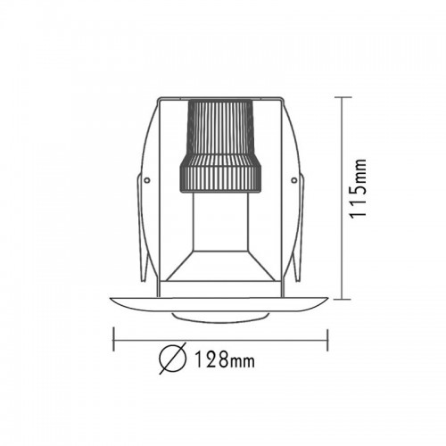 Χωνευτό Στρογγυλό Σποτ R63 E27 Γκρι ACA