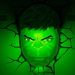 3D Φωτιστικό Marvel Hulk Face 3D Light FX – 3DL
