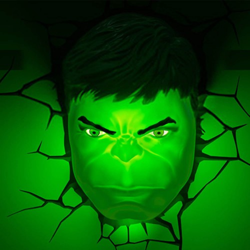 3D Φωτιστικό Marvel Hulk Face 3D Light FX – 3DL