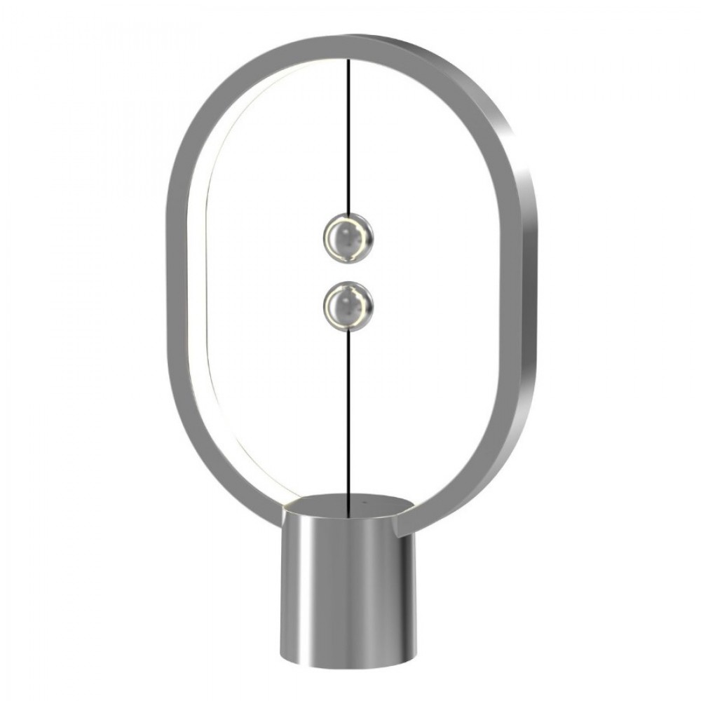 Allocacoc Heng Balance Mini - Aluminum Lamp Ellipse - Type-C Διακοσμητική Λάμπα Με Μαγνητικό Διακόπτη (Silver)