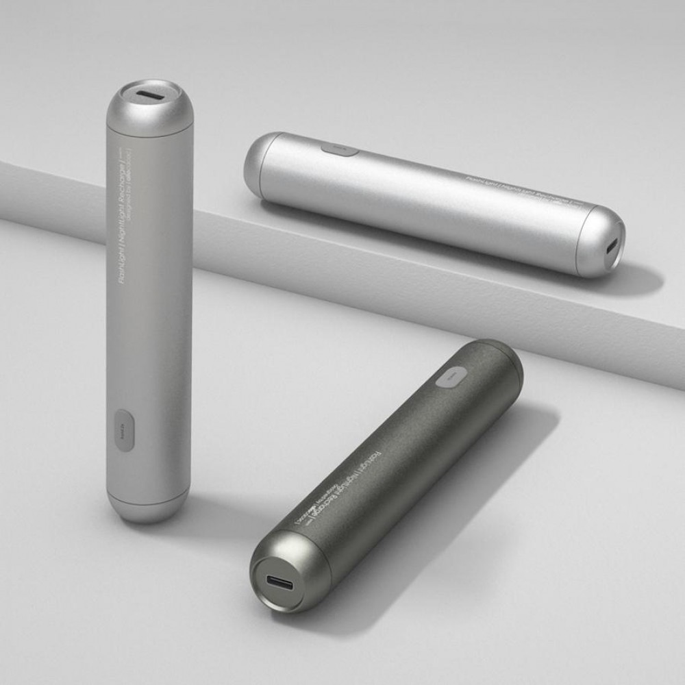 Allocacoc® FlashLight |NightLight Recharge| Επαναφορτιζόμενος Φακός LED (Silver – Cool White 6500K)