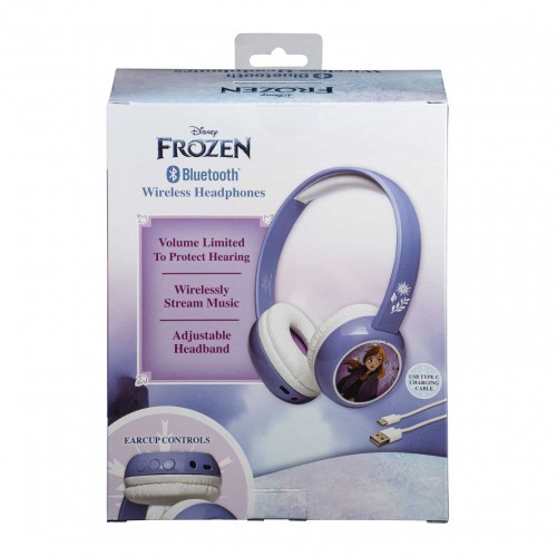 eKids Frozen 2 Ασύρματα Ακουστικά με ασφαλή μέγιστη ένταση ήχου για παιδιά και εφήβους (FR-B38VM) (Μωβ/Λευκό)