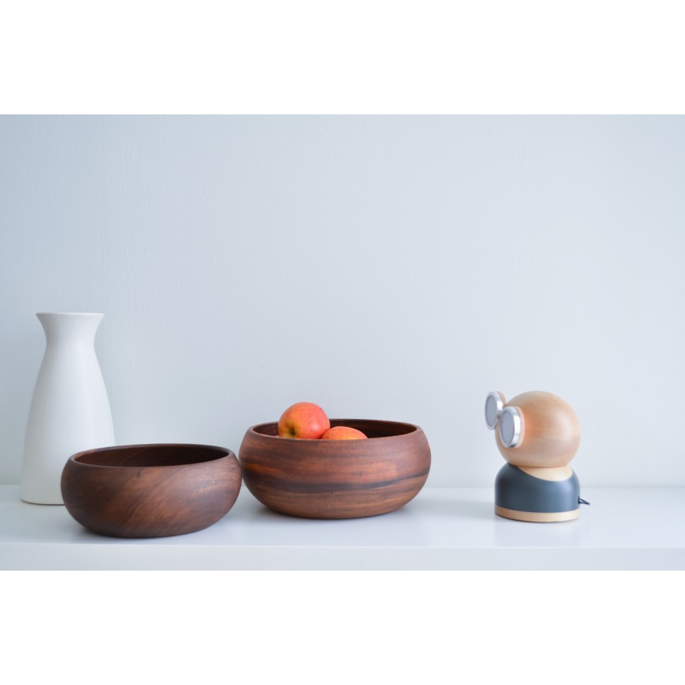 Allocacoc® GoggleLamp |Mr Watt| Επιτραπέζιο Φωτιστικό από ξύλο σφενδάμου και αλουμίνιο με ρύθμιση φωτεινότητας αφής (grey/blue/wood)