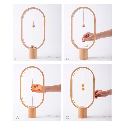 Heng Balance Διακοσμητική Λάμπα Με Μαγνητικό Διακόπτη Σε Φυσικό Ξύλο Ellipse - Allocacoc