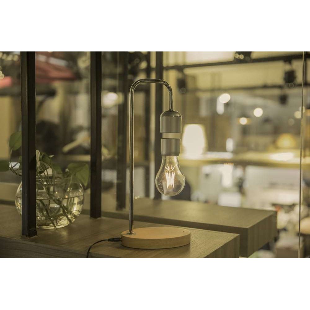 Μαγνητικό Αιωρούμενο Επιτραπέζιο Φωτιστικό Ασημί Levitating Light Bulb - Allocacoc