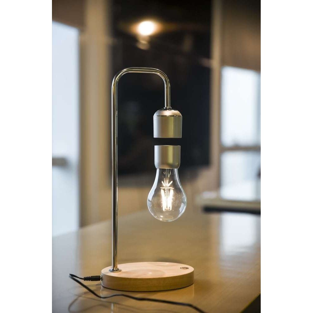 Μαγνητικό Αιωρούμενο Επιτραπέζιο Φωτιστικό Ασημί Levitating Light Bulb - Allocacoc