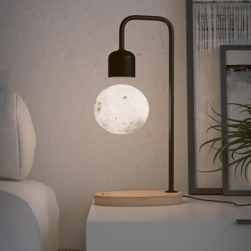 Allocacoc® Levitating Lamp - Moon - Μαγνητικό Αιωρούμενο Επιτραπέζιο Φωτιστικό (Μαύρο)
