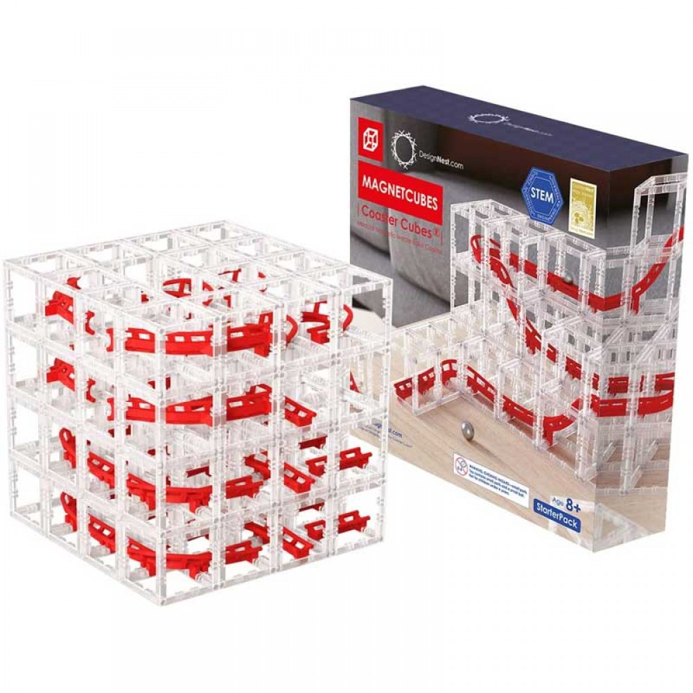 MagnetCubes Rollercoaster Marble Run by DesignNest – Αρθρωτό Μαγνητικό Κτίριο