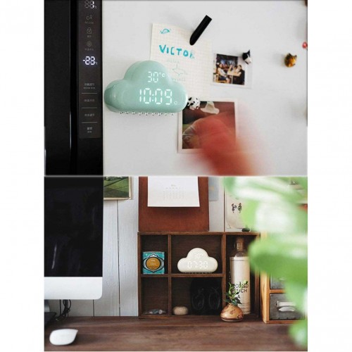 Ρολόι / Ξυπνητήρι / Θερμόμετρο Συννεφάκι Πράσινο AlarmClock Cloud MUID - Allocacoc