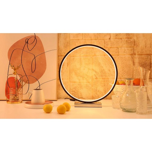 Allocacoc Round Table Lamp |Heng| Σφαιρική διακοσμητική λάμπα διαμέτρου 35 εκατοστών με ροοστάτη (Μαύρο)