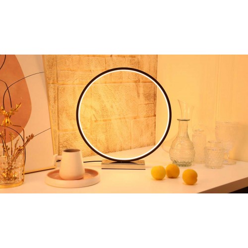 Allocacoc Round Table Lamp |Heng| Σφαιρική διακοσμητική λάμπα διαμέτρου 35 εκατοστών με ροοστάτη (Μαύρο)