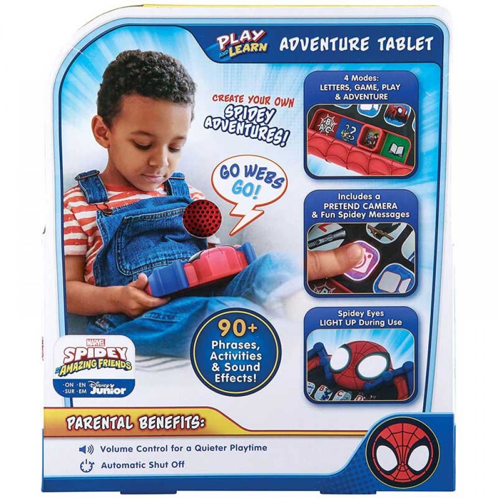 eKids Spiderman Spidey & Friends Learn & Play Tablet για παιδιά 3 ετών και άνω (SA-165) (Μπλε/Κόκκινο)