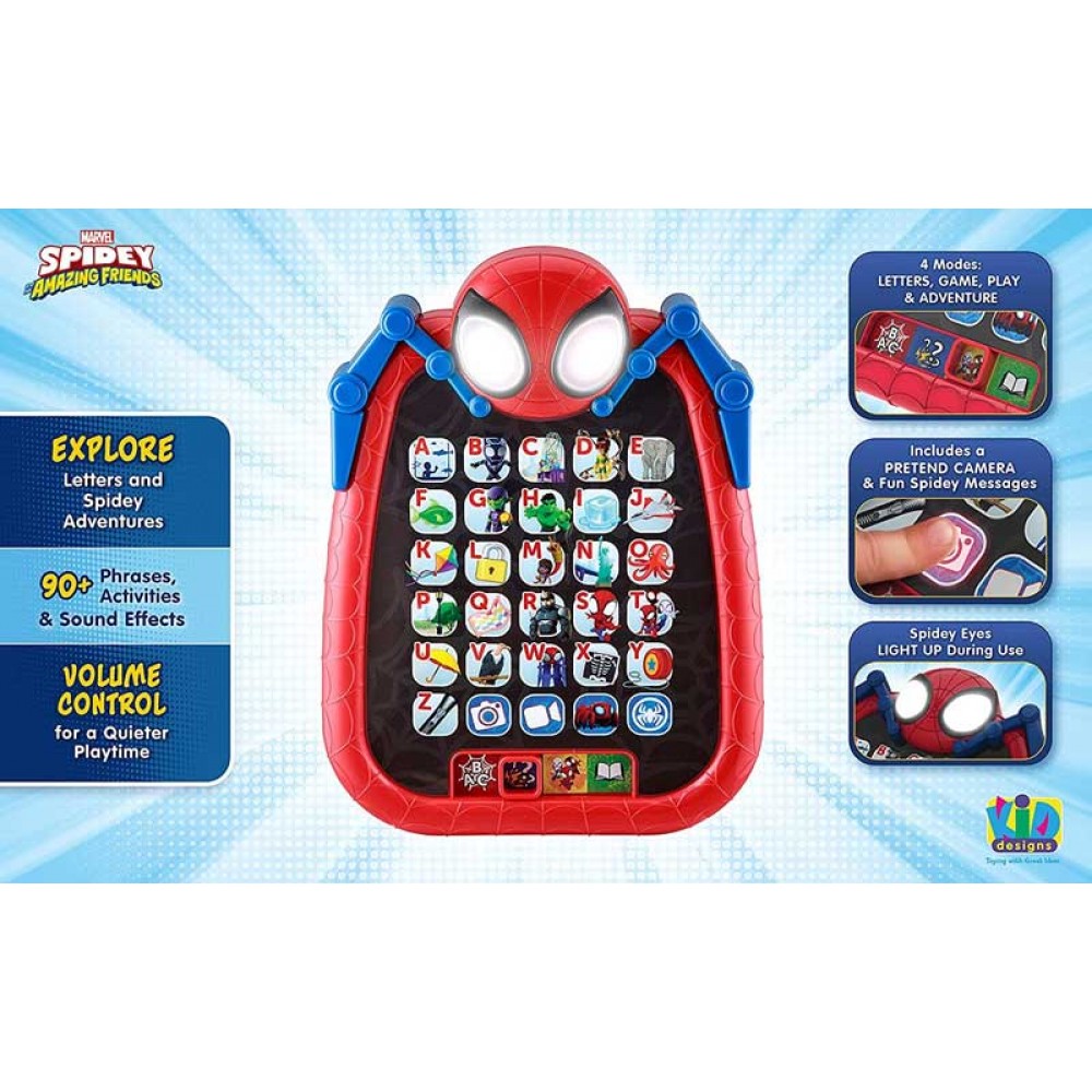 eKids Spiderman Spidey & Friends Learn & Play Tablet για παιδιά 3 ετών και άνω (SA-165) (Μπλε/Κόκκινο)