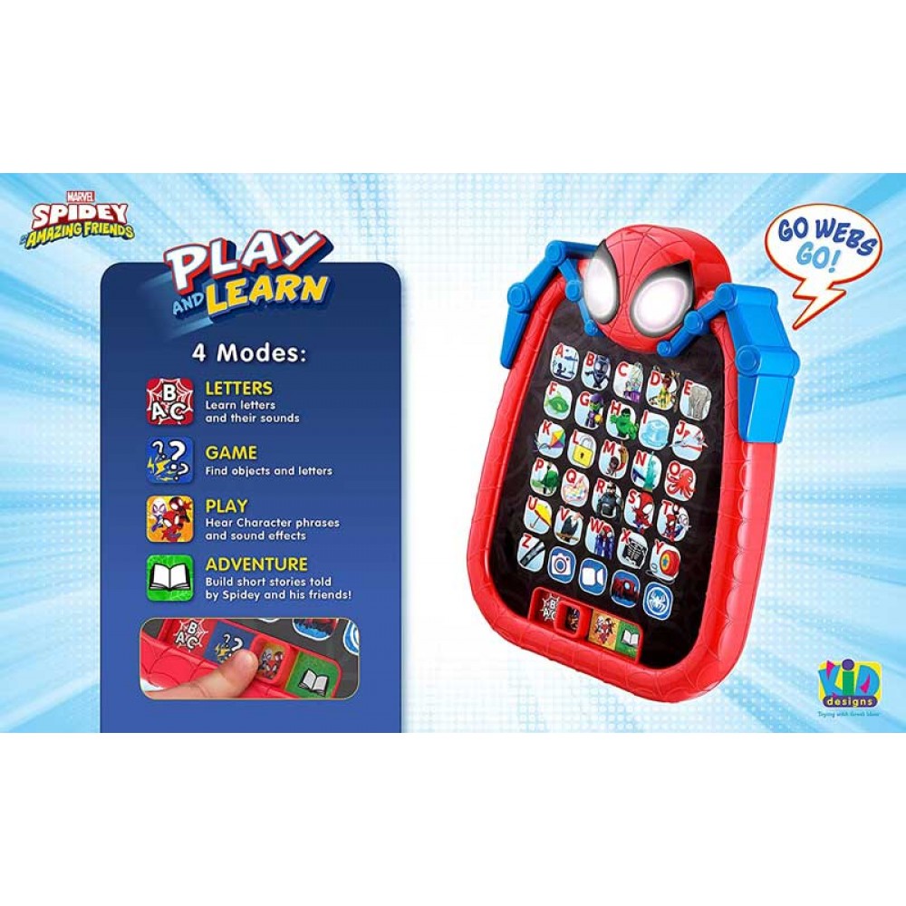 eKids Spiderman Spidey & Friends Learn & Play Tablet για παιδιά 3 ετών και άνω (SA-165) (Μπλε/Κόκκινο)