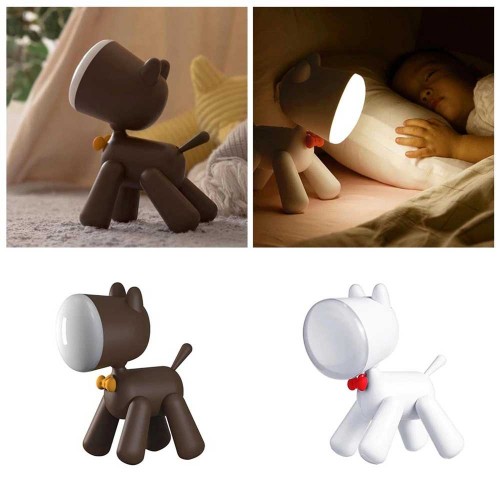 Επιτραπέζια Λάμπα Αστείο Κουτάβι Με Διακόπτη Στη Ουρά Του (Λευκό) Allocacoc® PuppyLamp - Janpim