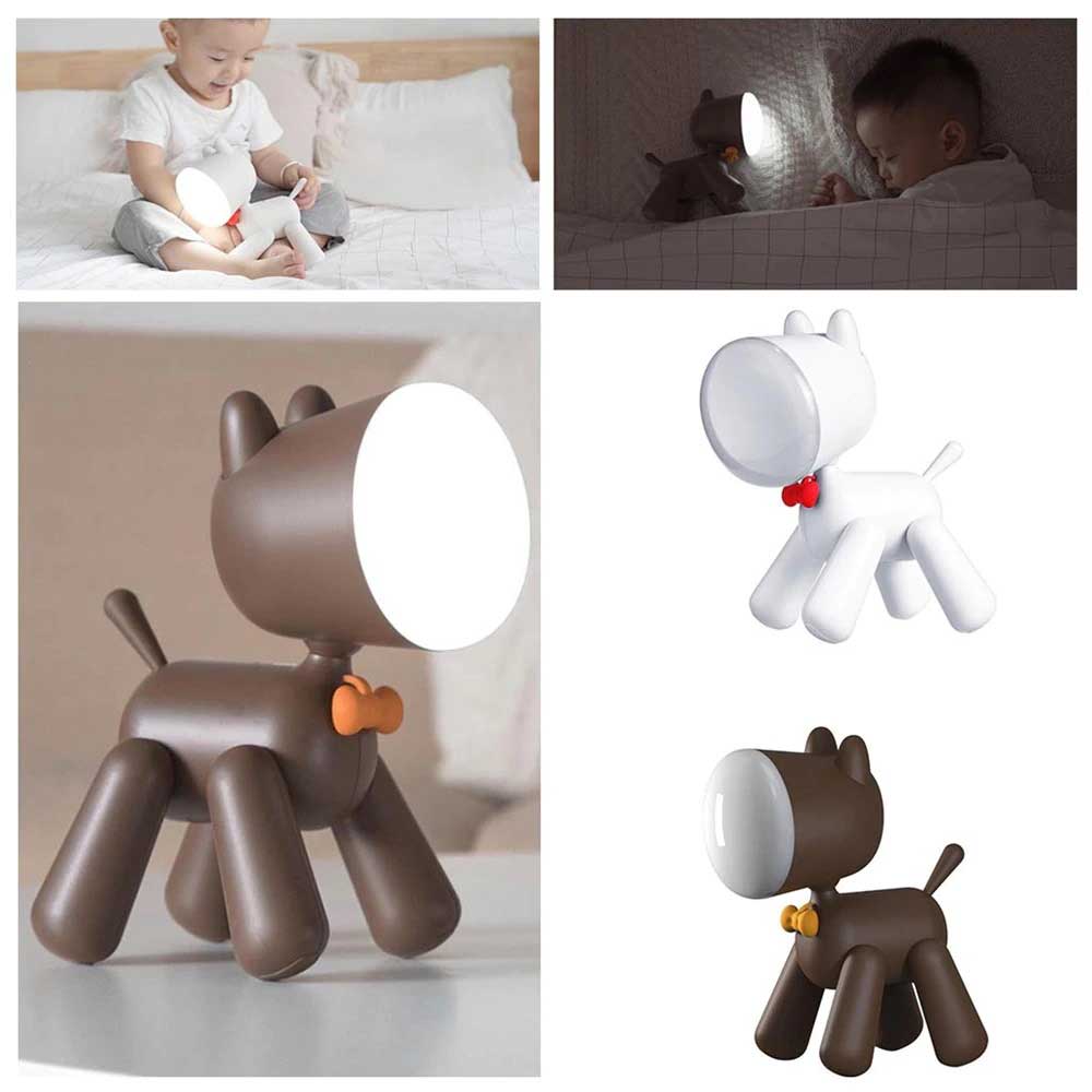 Επιτραπέζια Λάμπα Αστείο Κουτάβι Με Διακόπτη Στη Ουρά Του (Καφέ) Allocacoc® PuppyLamp - Janpim