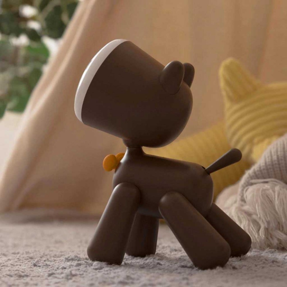 Επιτραπέζια Λάμπα Αστείο Κουτάβι Με Διακόπτη Στη Ουρά Του (Καφέ) Allocacoc® PuppyLamp - Janpim