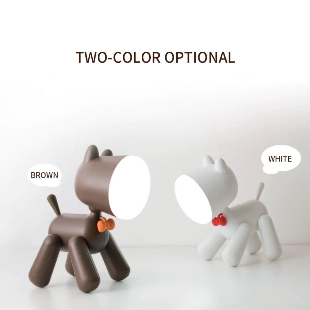 Επιτραπέζια Λάμπα Αστείο Κουτάβι Με Διακόπτη Στη Ουρά Του (Καφέ) Allocacoc® PuppyLamp - Janpim