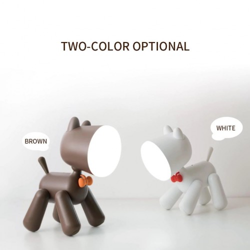 Επιτραπέζια Λάμπα Αστείο Κουτάβι Με Διακόπτη Στη Ουρά Του (Λευκό) Allocacoc® PuppyLamp - Janpim