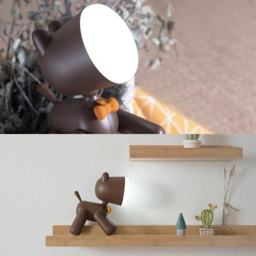 Επιτραπέζια Λάμπα Αστείο Κουτάβι Με Διακόπτη Στη Ουρά Του (Λευκό) Allocacoc® PuppyLamp - Janpim