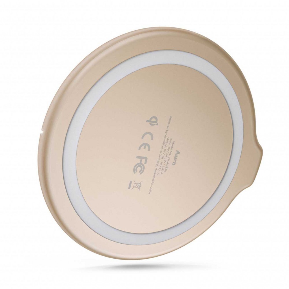 Vonmählen Βάση ασύρματης φόρτισης Qi από Plexiglass με φορτιστή ταξιδιού και καλώδιο 2 μέτρων – Rose Gold