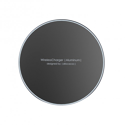 Βάση Ασύρματης Φόρτισης (Μαύρη) Wireless Charger Aluminium - Allocacoc