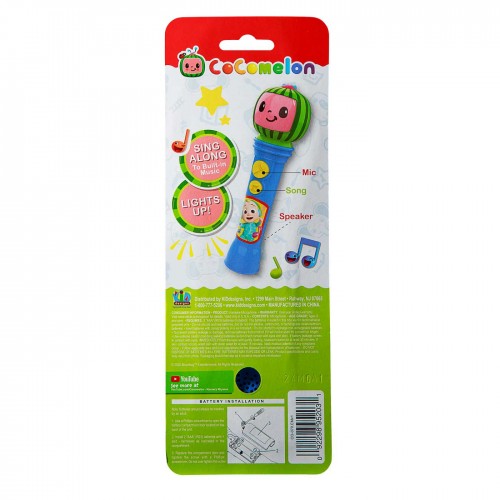 eKids Cocomelon MP3 Ασύρματο Μικρόφωνο Karaoke για παιδιά με ενσωματωμένη μουσική, φωτισμό, Sound Effects (CO-070) (Μπλε/Πράσινο/Κόκκινο)
