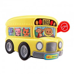 eKids Cocomelon School Bus Mini Boombox Σχολικό λεωφορείο παιχνίδι για παιδιά με ενσωματωμένη μουσική, φωτισμό, Sound Effects (CO-100) (Κίτρινο)