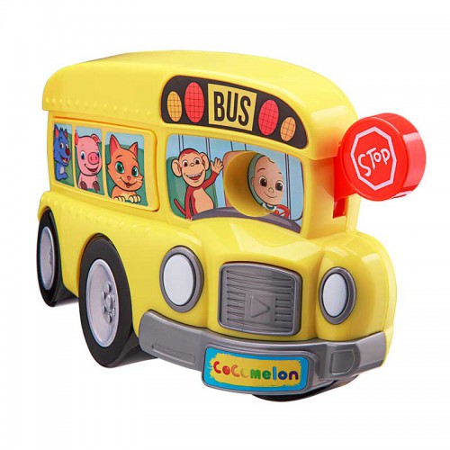 eKids Cocomelon School Bus Mini Boombox Σχολικό λεωφορείο παιχνίδι για παιδιά με ενσωματωμένη μουσική, φωτισμό, Sound Effects (CO-100) (Κίτρινο)